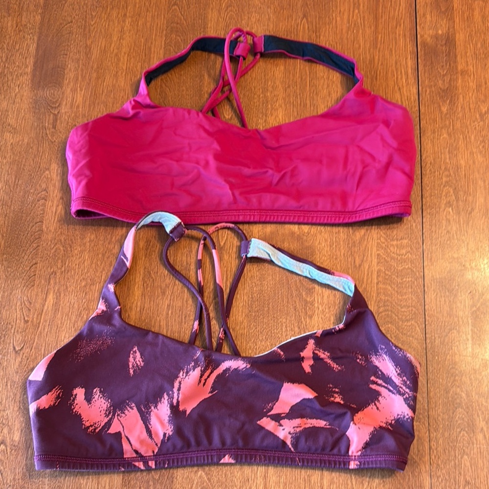 LululemonPink and Patterned Sports Bras